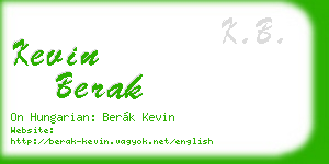 kevin berak business card